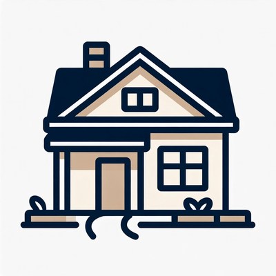 Cartoon House with Chimney