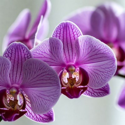 Purple Orchid Flowers Close-Up