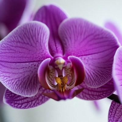 Purple Phalaenopsis Orchid Flower Closeup