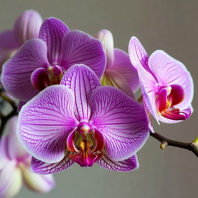 Purple Phalaenopsis Orchids on Stem