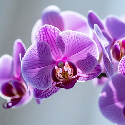 Purple Phalaenopsis Orchids Blooming