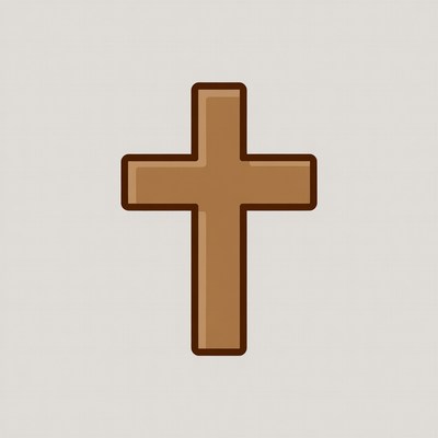 Brown wooden cross illustration