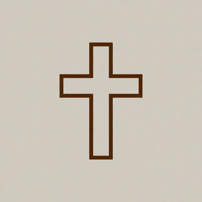 Simple Brown Outline Cross