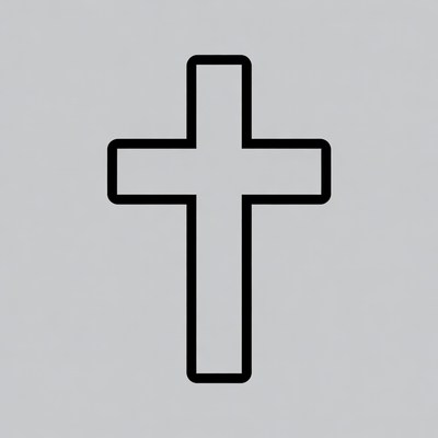 Black Outline Christian Cross