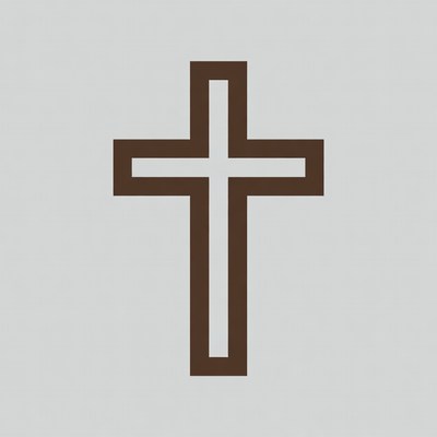 Brown Outline Cross Icon