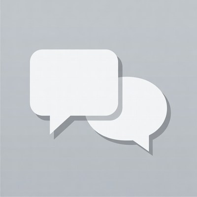 Two White Speech Bubbles Illustration