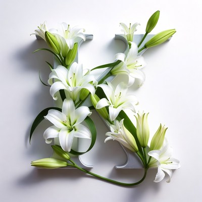 Lilies Forming Letter K