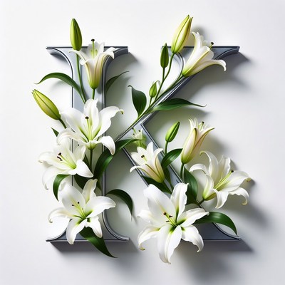 Lilies Arranged in Letter K