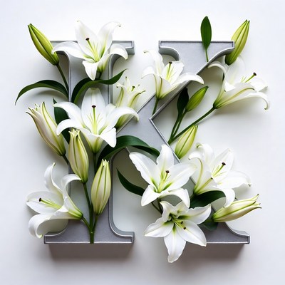Lilies Forming Letter K