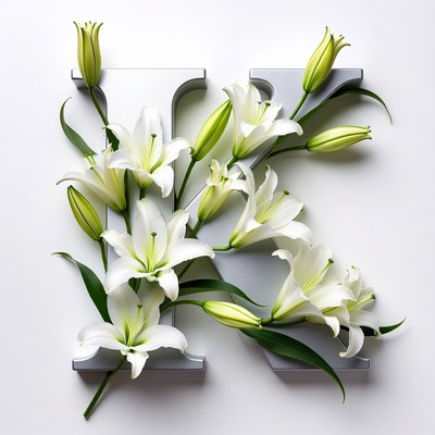 Lilies Forming Letter K