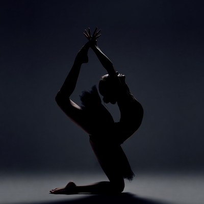 Ballerina in Silhouette Yoga Pose