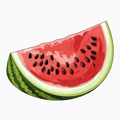 Sliced Watermelon on White Background