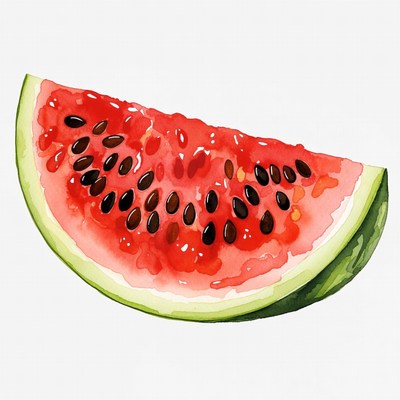 Watercolor watermelon slice