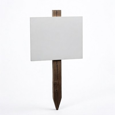 Blank wooden sign on stake