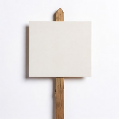 Blank sign on wooden stake
