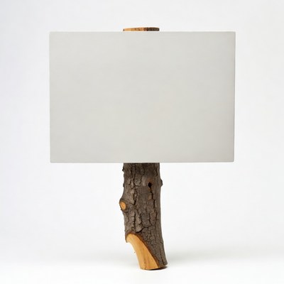 Blank sign on wooden post