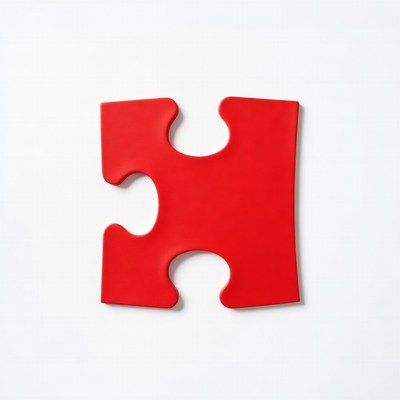 Red puzzle piece isolated