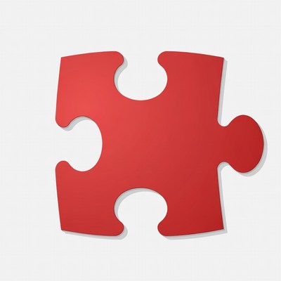 Red puzzle piece illustration