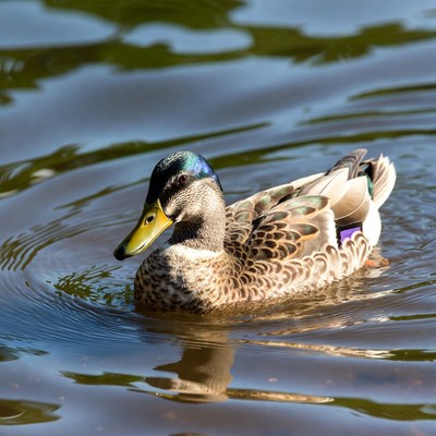 Mallard duck swimming in water