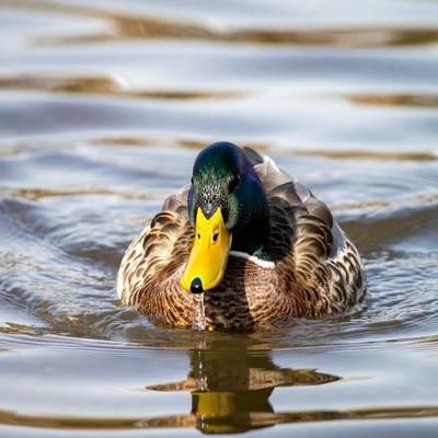 Male mallard duck on water