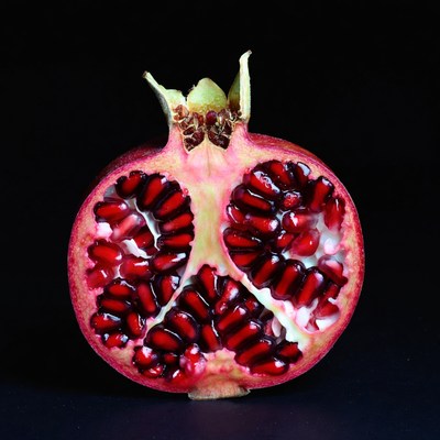 Cut Pomegranate on Black Background