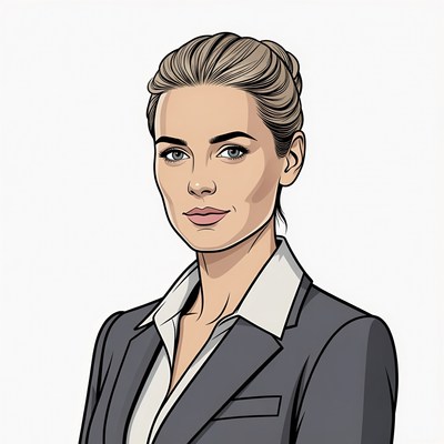Blonde woman in business suit