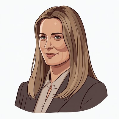 Blonde woman in suit portrait