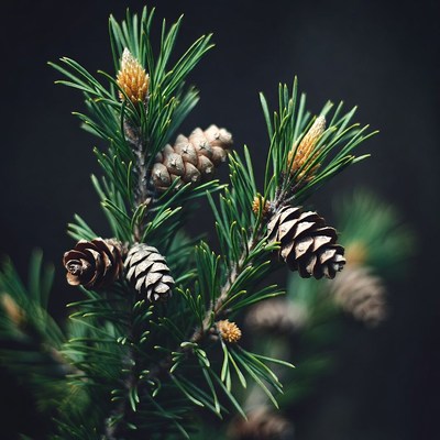 Pine Branch with Cones