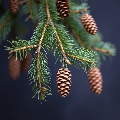Pine Branch with Cones