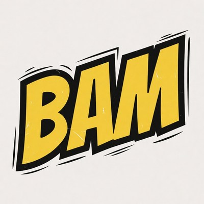 Bold Yellow BAM Text Illustration