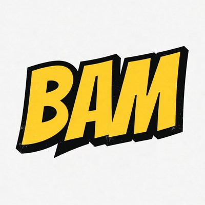 Yellow BAM Comic Text