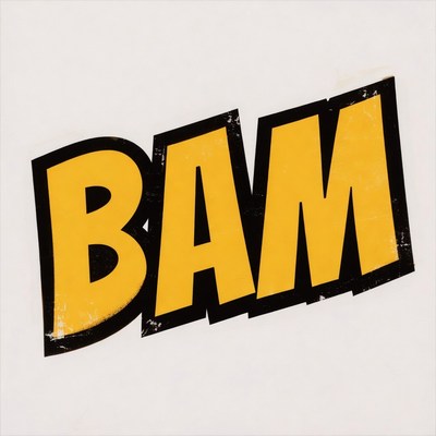 Yellow BAM Comic Text