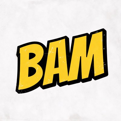 Bold Yellow BAM Text