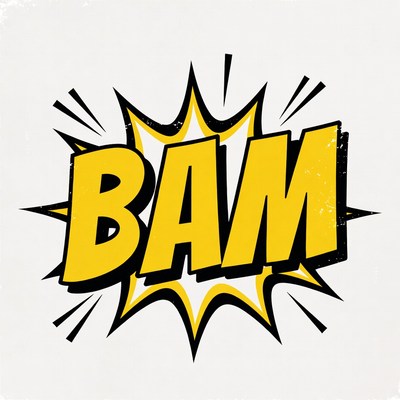 Yellow BAM Comic Book Explosion