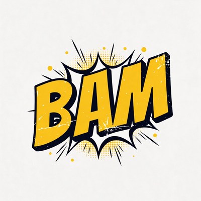 Yellow BAM BAM Comic Boom Illustration