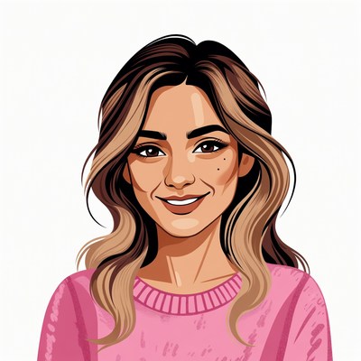 Smiling woman with balayage hair