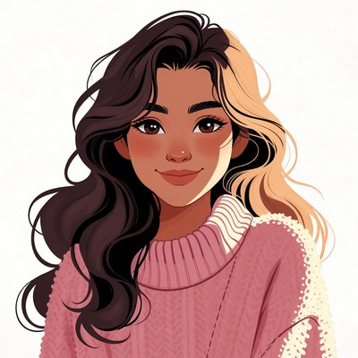 Woman with black and blonde hair