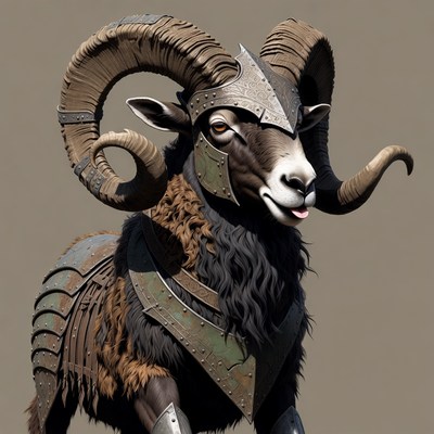 Armored Ram with Curved Horns