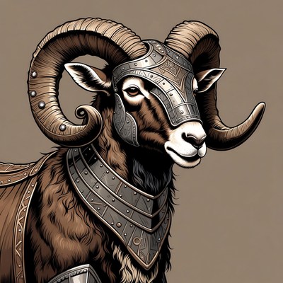 Armored Ram with Curved Horns