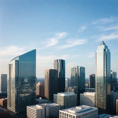 Modern Skyscrapers in City Skyline