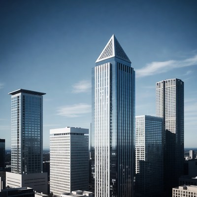 Modern Skyscrapers in City Skyline