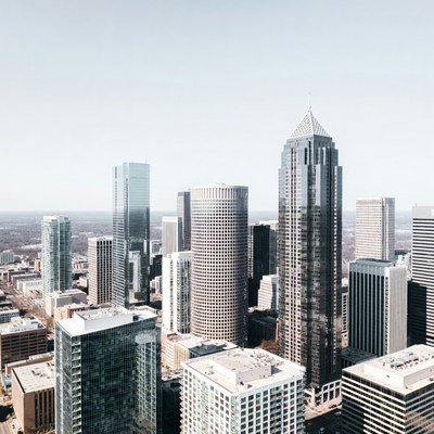 Aerial View of Modern Skyscrapers