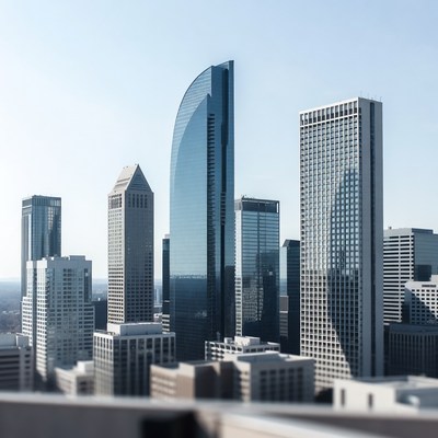 Modern Skyscrapers in City Skyline