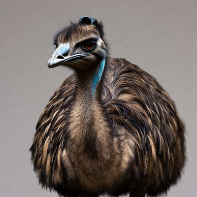 Close-up emu portrait
