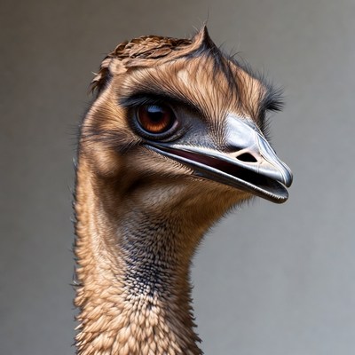Close-up of emu head
