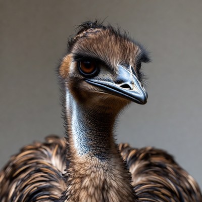 Close-up of emu portrait