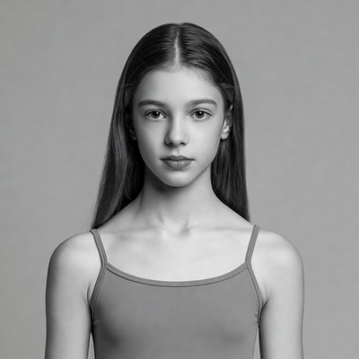Young girl in ballet leotard portrait