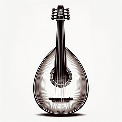 Oud Lute Illustration