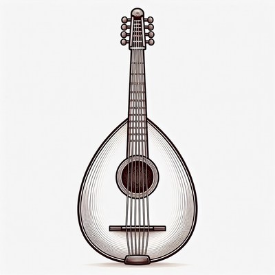 Oud musical instrument illustration