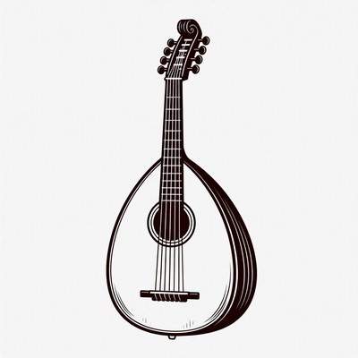 Illustrated Lute Instrument